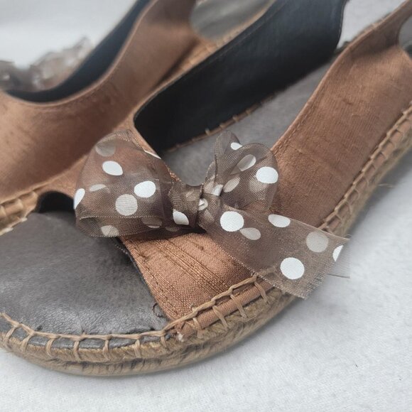 Eric Michael Sandals Women's‎ Size 8 Brown Slip-On Shoes Peep Toe Bohemian - Picture 4 of 8